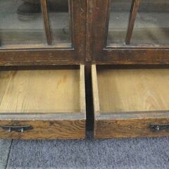 昭和レトロ 和家具 食器棚 引出し付 幅66.2㎝ 古民家掘出物 和風 飾り棚 昭和 レトロ 古民家 古道具 札幌市 北20条店 の画像