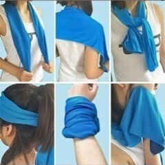 未使用品　冷感タオル スポーツタオル 冷却タオル クールタオル スポーツタオル ひんやりタオル 冷たいタオル 熱中症対策    冷却 節電 タオル の画像