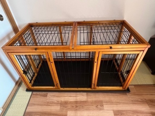 ペット用ゲージ　木製　大型犬対応