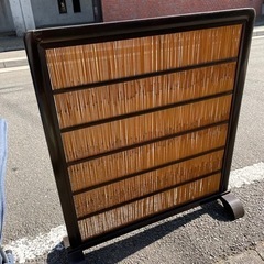 ★美品★ついたて　衝立　パーテーション パーティション 衝立 つい立 木製　籐の画像