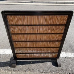 ★美品★ついたて　衝立　パーテーション パーティション 衝立 つい立 木製　籐の画像