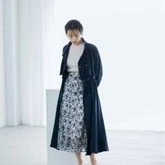 JILL by JILLSTUART 2Wayスタンドカラートレンチ　ネイビーの画像
