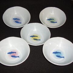 ■□橘吉小皿小鉢 約11cm×3.5cm 磁器 和食器 5枚セット□■