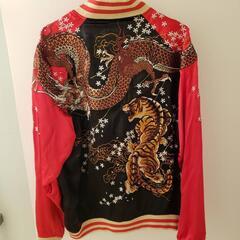 絡繰魂　スカジャン　龍虎　赤　リバーシブルの画像