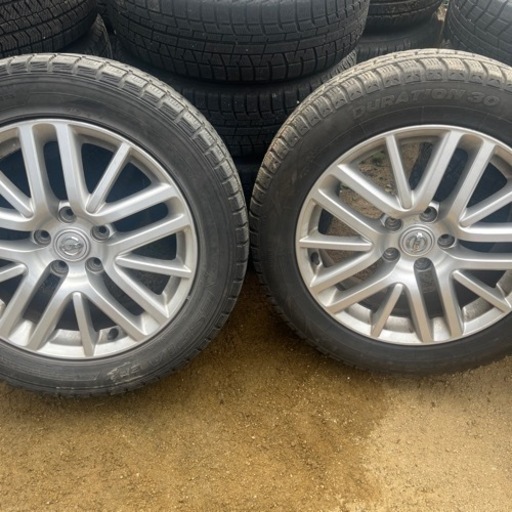 【ご成約ありがとうございました(*˘︶˘*).｡.:*♡⠀】日産純正アルミホイール　スタッドレスタイヤにどうですか❓225/55R17