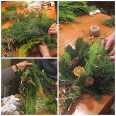 常緑樹の香りも楽しむクリスマススワッグレッスンの画像