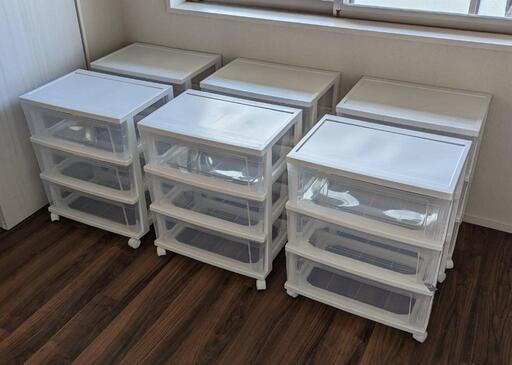 【6個セット】アイリスオーヤマ チェスト ワイド 3段 キャスター付 衣装ケース (3個も可能)