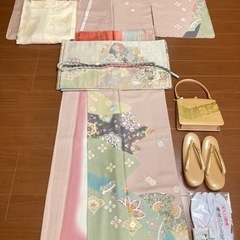 着物   未着用 美品✨️／訪問着  一式セット、ピンク色