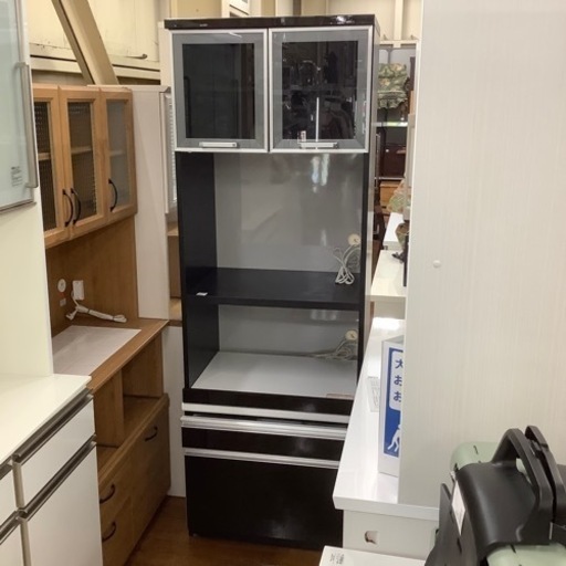 2枚扉レンジボード　ダークブラウン　縦200×横70×奥46