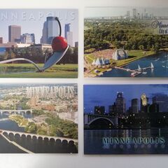 ポストカード　ミネソタ ミネアポリス ダウンタウン スカルプチャ...