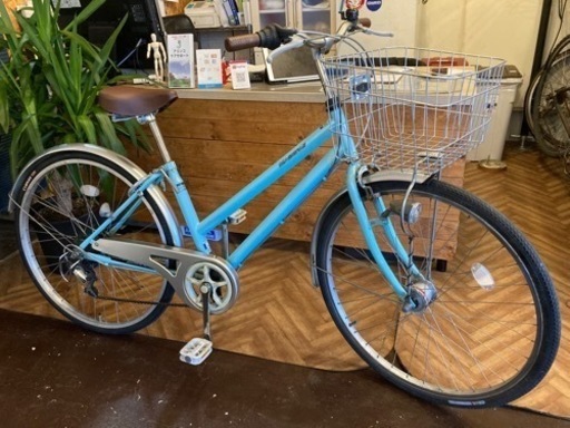 6段変速【LEDオートライト】26インチ自転車　水色