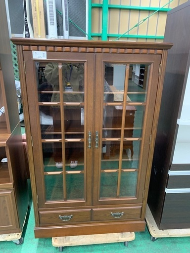 家具ならトレファク吉川店！！　書棚　2枚扉　ダークブラウン