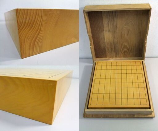 将棋盤 卓上将棋盤 柾目 36.3×33.0×厚み5.5cm ハギ盤 桐覆い付き ☆ 札幌市 北区 屯田