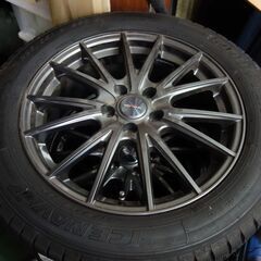 【取引中】④【2017年製】225/55R1８ 5穴 アルミ付ス タッドレスタイヤ 4本　エルグランド