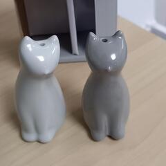 KALDIオリジナル 猫型 ソルト&ペッパー入れ