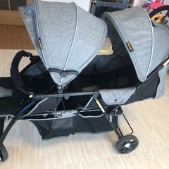 2人乗りベビーカー、レインカバー付