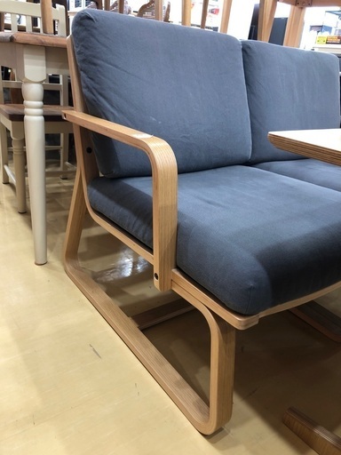 2人掛けソファー　無印良品　ネイビー　ヨゴレ有