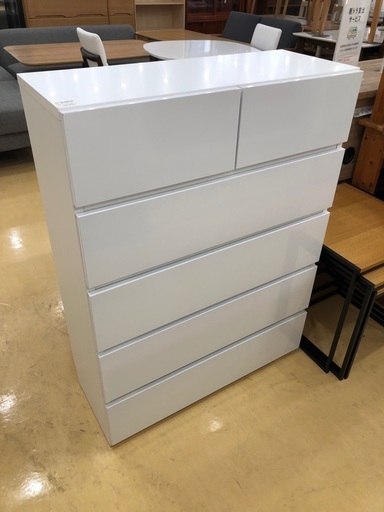 ５段チェスト　ホワイト