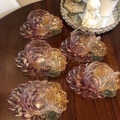 ティー　コーヒーカップ&ソーサー　5セット　花柄　全国郵送可の画像