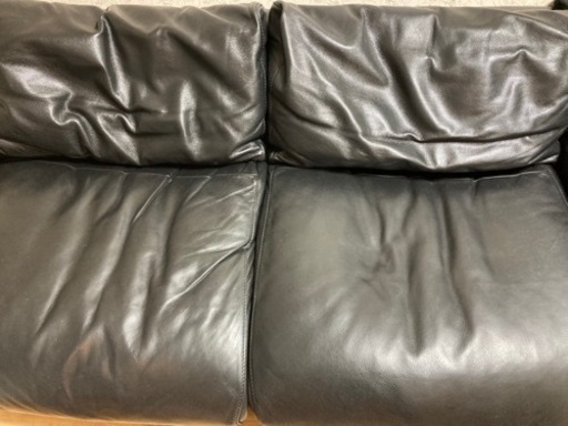 値下げ！！無印　2.5シーター　革張りフェザーソファー