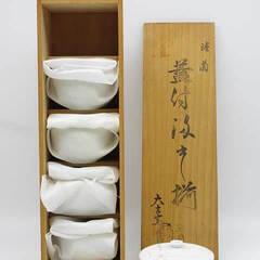 ss4283　未使用品　美濃焼　蓋付き汲み出し揃え　湯呑み5客セ...