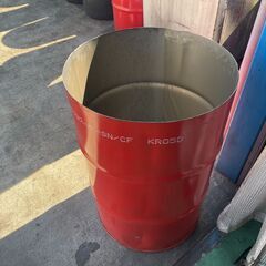 上蓋カット済み空きドラム缶　空ドラム200L　バーベキューコンロ...