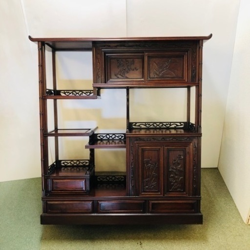 唐木家具　茶棚　高級飾り棚　和家具　茶箪笥 煎茶道具　アンティーク家具