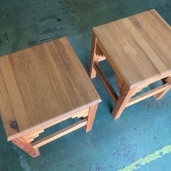● 木製スツール、２脚セットの画像