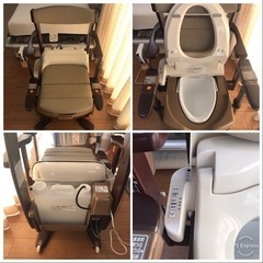 家具調トイレ座楽シャワポットひじかけ昇降＋ファビナーストイレ用泡フォーム2本つきの画像