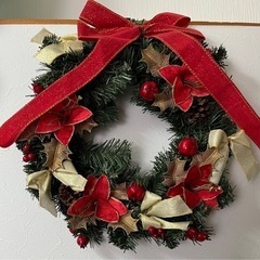 ポインセチアクリスマスリース