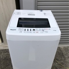 京都市近郊、設置、配送無料2019年式 一人暮らしに最適 Hisense 洗濯機  HW-E4502 4.5kg ホワイト