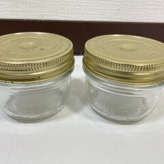 【7739‐1】未使用 ガラス製 保存容器 4点セット まとめ売り 密封ビン 密封瓶 ダブルキャップジャー 密閉容器の画像