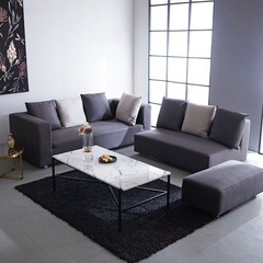 コーナーカウチソファー（クッション付き）の画像