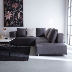 コーナーカウチソファー（クッション付き）の画像