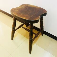 札幌 キツツキ 木製スツール 腰掛 ミシン椅子 アンティーク オ...