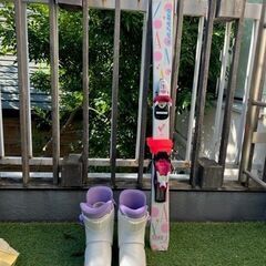 スキー板110★ブーツ20ｃｍ★ストック　3点セットの画像