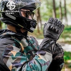 バイク グローブ 冬用 暖かい ロング Alien Snail レザー サイズLの画像