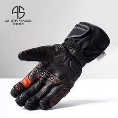 バイク グローブ 冬用 暖かい ロング Alien Snail レザー サイズLの画像