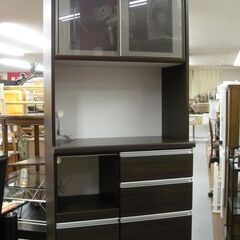 R385 高級 松田家具 キッチンボード、食器棚、幅89cm 美品