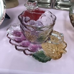 蘇我ガラス　SOGA  カップ&ソーサー　葡萄柄　ブドウ　6セット　の画像