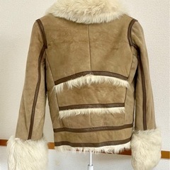 ☆グレースコンチネンタル リアルムートンコート 羊革 ファー ベージュ☆の画像