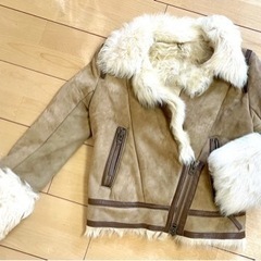 ☆グレースコンチネンタル リアルムートンコート 羊革 ファー ベージュ☆の画像