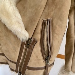 ☆グレースコンチネンタル リアルムートンコート 羊革 ファー ベージュ☆の画像