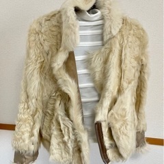 ☆グレースコンチネンタル リアルムートンコート 羊革 ファー ベージュ☆の画像