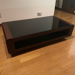 ニトリ　センターテーブル　ベルネF BK ブラック中古 センターローテーブル定価¥59900（ニトリ ベルネ F BK）ガラス