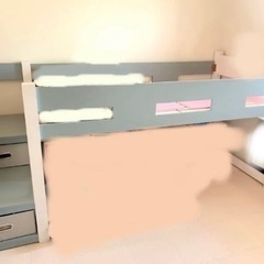 LOWYA ロフトベッド　木製　階段　ミドルベッド　システムベッド