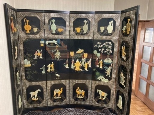 貝細工の屏風