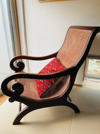 ラタン　ラウンジチェア　アンティーク　海外製