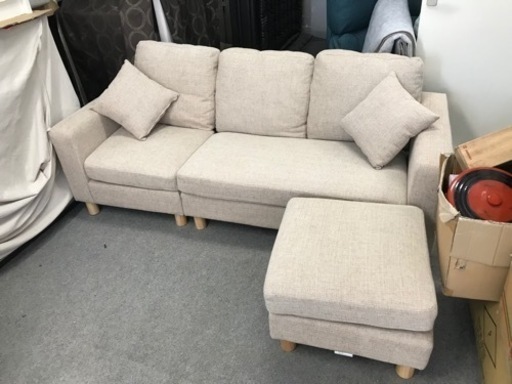 会社オーヤマ　3人掛け　カウチソファ　程度良好　超短期使用