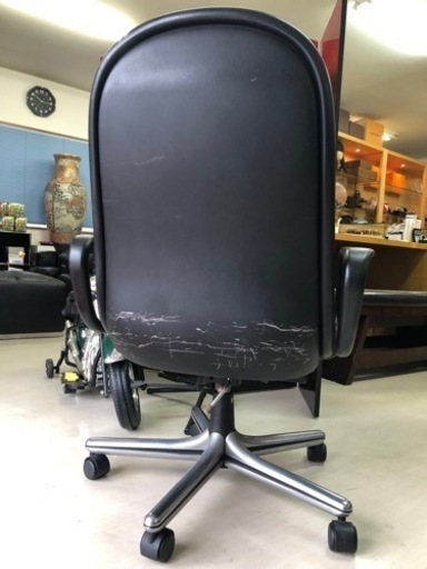 【A】【中古】ジロフレックス　デスクチェア　焦茶　本革